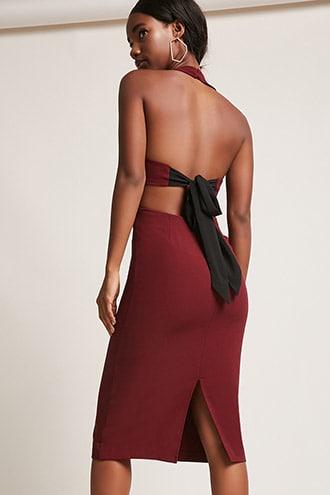 Forever21 Halter Contrast Dress