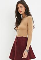 Forever21 Women's  Cropped Turtleneck Sweater (camel)