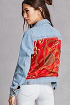 Forever21 Repurposed Satin Patch Jacket