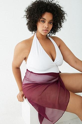 Forever21 Plus Size Sheer Swim Cover Up Skirt