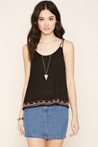 Forever21 Women's  Tasseled Embroidered Cami