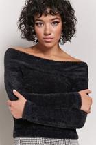 Forever21 Fuzzy Knit Off-the-shoulder Sweater