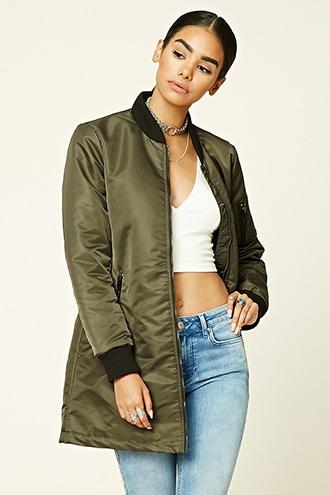 Forever21 Women's Padded Bomber Coat
