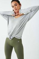 Forever21 Active Marled Twist-hem Top