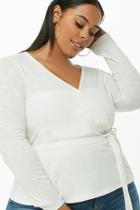 Forever21 Plus Size Marled Ribbed Surplice Top