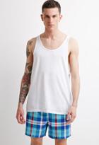 21 Men Men's  Plaid Swim Trunks
