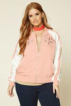 Forever21 Plus Women's  Blush & White Plus Size Souvenir Jacket