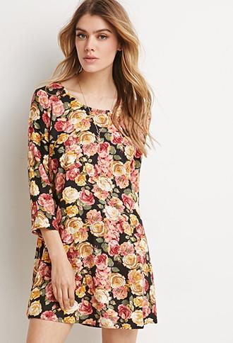 Forever21 Rose Crisscross-back Smock Dress