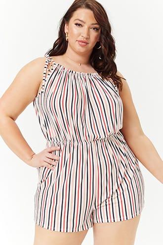 Forever21 Plus Size Striped Cami Romper