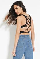 Forever21 Women's  Lace-up Back Crop Top