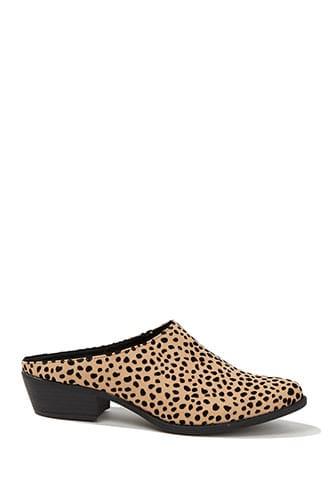 Forever21 Qupid Microfiber Animal Print Mules