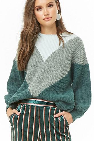 Forever21 Colorblock Chevron Sweater
