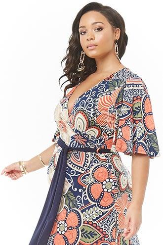 Forever21 Plus Size Ornate Floral Print Maxi Dress