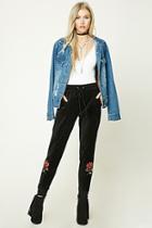 Forever21 Velvet Floral Sweatpants