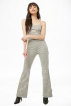 Forever21 Houndstooth Lace-up Jumpsuit