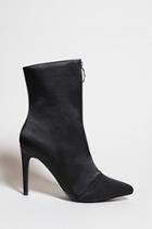 Forever21 Satin Ring Pull Zipper Boots