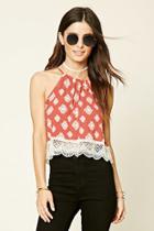 Forever21 Women's  Abstract Print Crop Cami