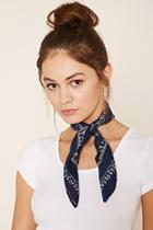 Forever21 Navy & Cream Square Paisley Scarf