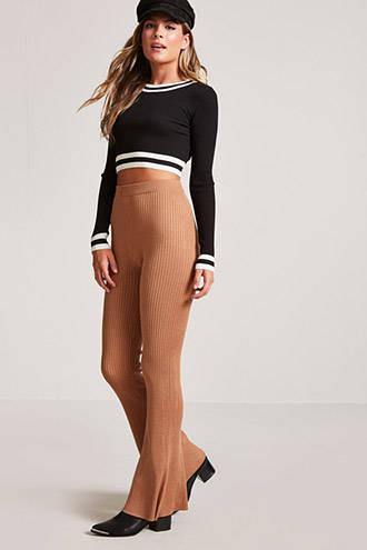 Forever21 Ribbed Knit Flare Pants