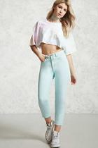 Forever21 Washed High-rise Ankle Jeans