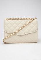 Forever21 Quilted Faux Leather Shoulder Bag (cream)