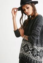 Forever21 Diamond-patterned Longline Sweater