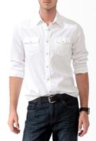 21 Men Jacquard Snap Button Shirt