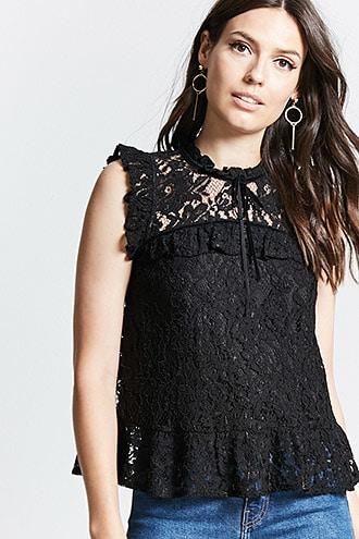 Forever21 Sleeveless Crochet Lace Top