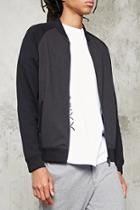 21 Men Men's  Textured Knit Bomber Jacket