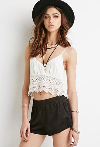 Forever 21 Whipstitched Shorts Black X-small