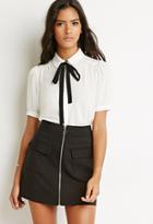 Forever21 Peter Pan Collar Bow Blouse