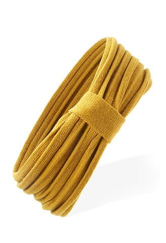 Forever21 Knit Ruched Bow Headwrap (mustard)