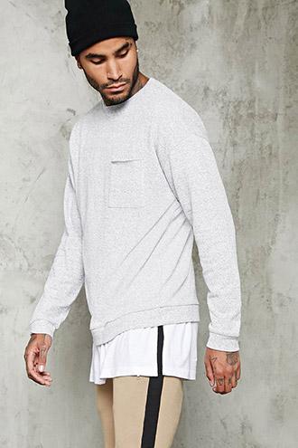 21 Men Men's  Raw Pocket Marled Pullover