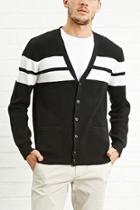 21 Men Men's  Varsity-stripe Cardigan