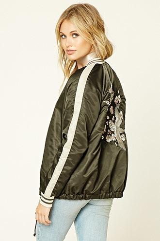 Forever21 Women's  Drawstring Souvenir Jacket