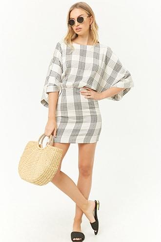 Forever21 Keyhole-back Plaid Mini Dress