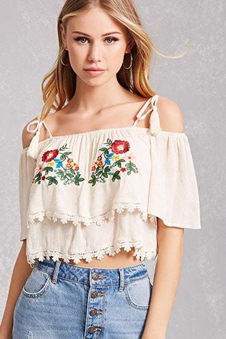 Forever21 Floral Open-shoulder Cami