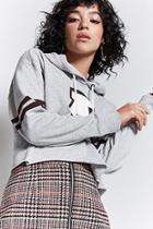 Forever21 Graphic Raw-cut Hoodie