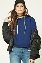 Forever21 Women's  Navy Fleece-lined Hoodie