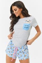 Forever21 Pug Pocket Tee & Shorts Pajama Set