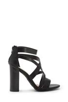 Forever21 Strappy Faux Leather Block Heels