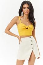 Forever21 Linen-blend Button Skirt