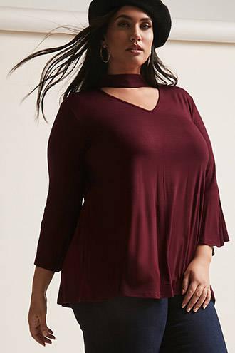 Forever21 Plus Size Mock-neck Cutout Top