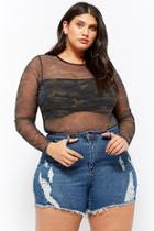 Forever21 Plus Size 12x12 Distressed Denim Shorts