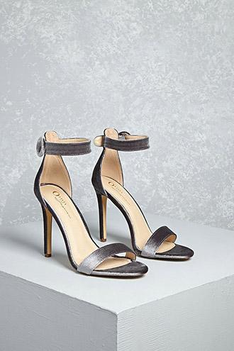 Forever21 Velvet Ankle-strap Heels