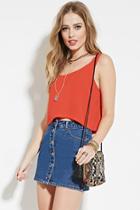 Forever21 Women's  Coral Boxy Top