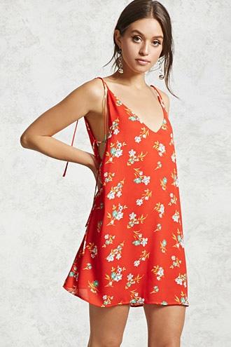 Forever21 Self-tie Floral Shift Dress