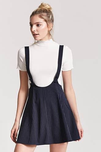 Forever21 Pinstripe Overall Dress