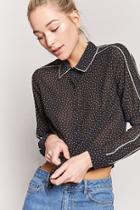 Forever21 Semi-sheer Arrow Print Shirt