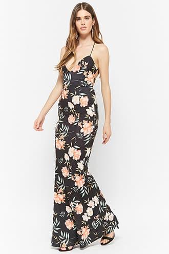 Forever21 Floral Caged Maxi Dress
